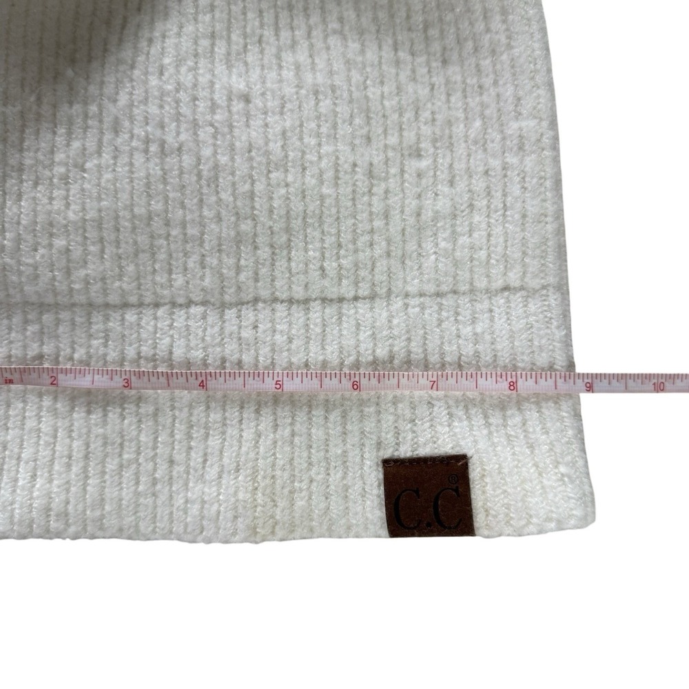 C.C Beanie Women's Winter Hat White Ribbed Knit One Size Warm Soft Snow - Picture 3 of 5